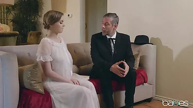 Bride to be gets her father in law to fuck her pussy right