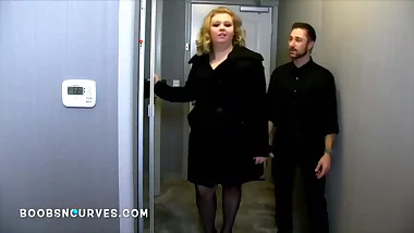 His busty girl paid by the company arrives for a fuck